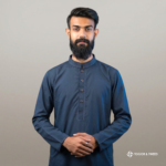 Navy Pakistani Jacquard Panjabi