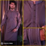 Light Ash Pakistani Jacquard Panjabi - Image 3