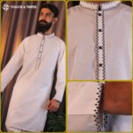 White Pakistani Jacquard Panjabi – Togor & Tweed Premium Menswear