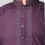 Violet Pakistani Jacquard Panjabi - Image 2