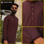 Maroon Pakistani Jacquard Panjabi – Togor & Tweed Premium Menswear