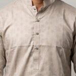 Ash Printed Premium Panjabi - Image 2