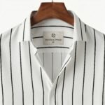White and Black Striped Men's Shirt