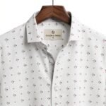 White Printed Geometric Shirt