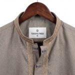 Taupe With Embroidered Placket Pakistani Jacquard Panjabi