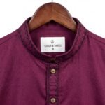 Textured Maroon Bamboo Scratch Panjabi