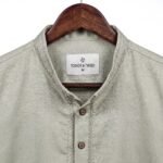 Sage Green With Embroidered Placket Bamboo Scratch Panjabi