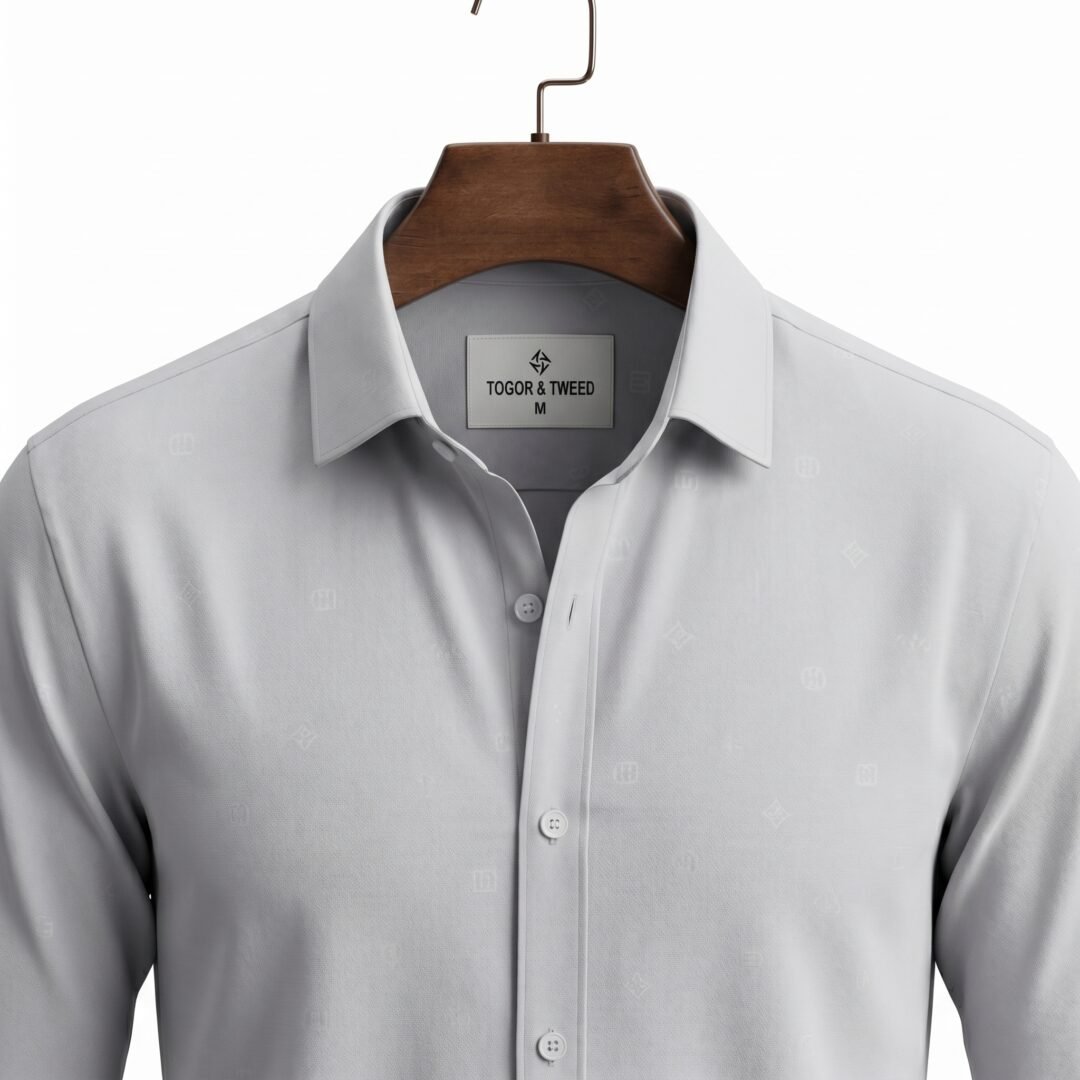 Generated Image May 13, 2026 - 11_38PM Light Gray Printed Shirt - Image 1