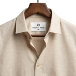 Beige Textured Men's Shirt