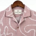 Togor & Tweed Men’s Dusty Rose Abstract Print Short Sleeve Cuban Collar Shirt